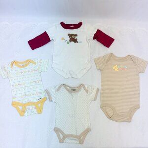 Onesies Bundle of 4 Infant Snap Onesies Unisex Baby Clothing Lot